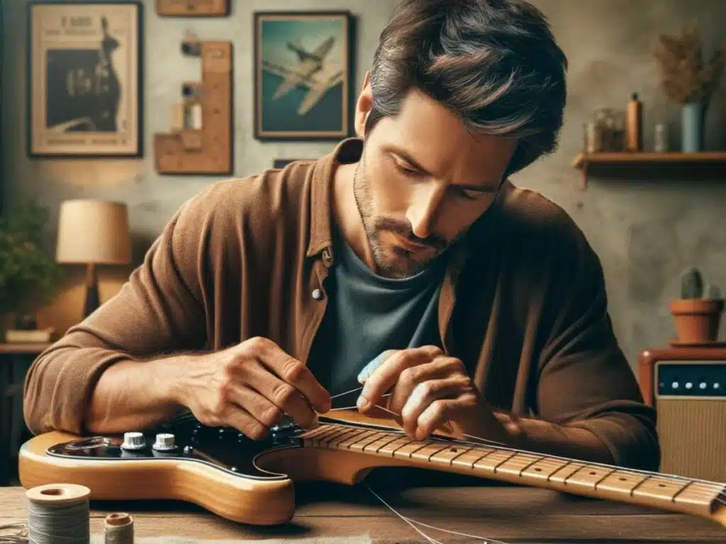 zmiana strun w gitarze