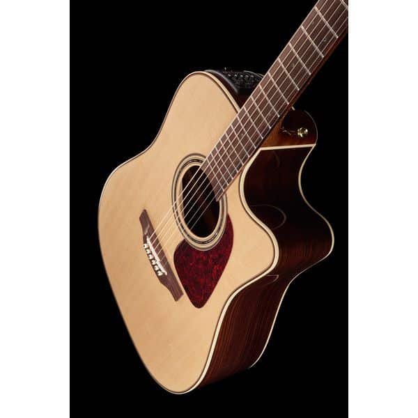 side view of acoustic guitar