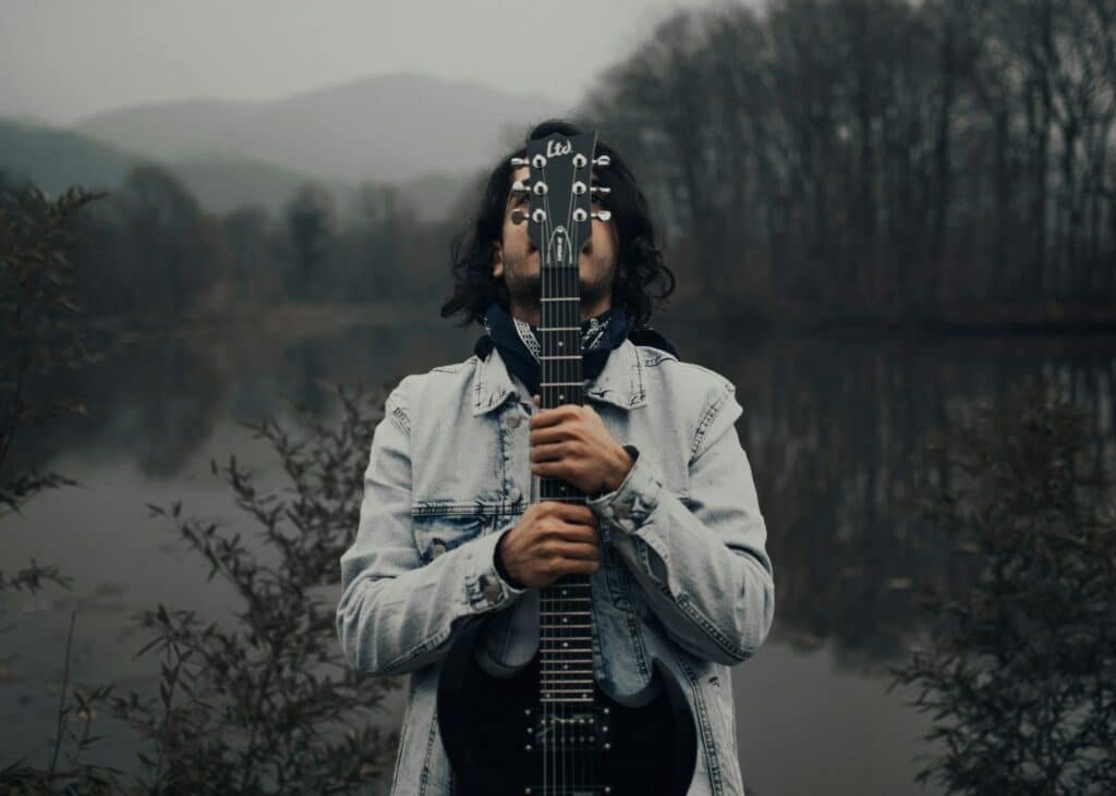 black metal guitar