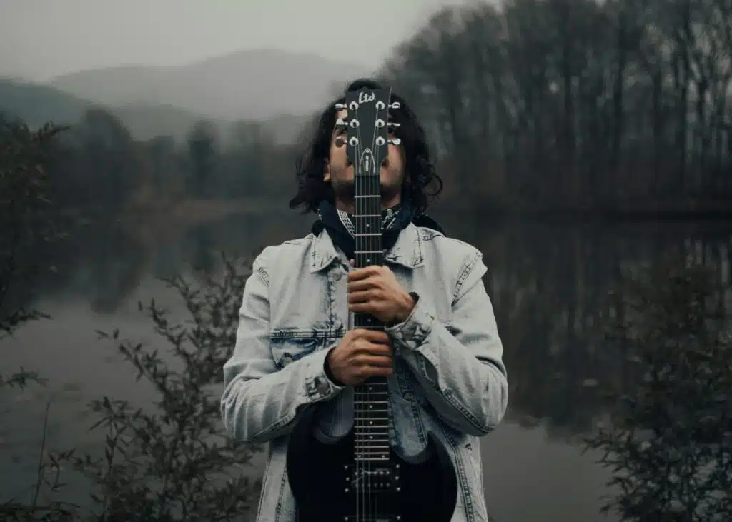 black metal guitar