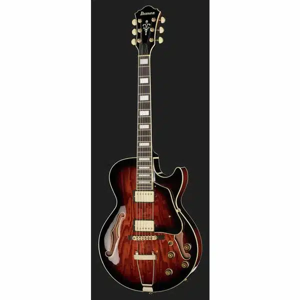 Ibanez AG95QA DBS body detail quilted ash